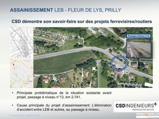 ASSAINISSEMENT LEB - FLEUR DE LYS, PRILLY
17 | www.csd.ch | www.mum.ch
CSD démontre son savoir-faire sur des projets ferro...
