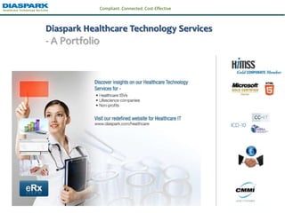 Diaspark Healthcare Technology Services
- A Portfolio
1
Compliant. Connected. Cost-Effective
 