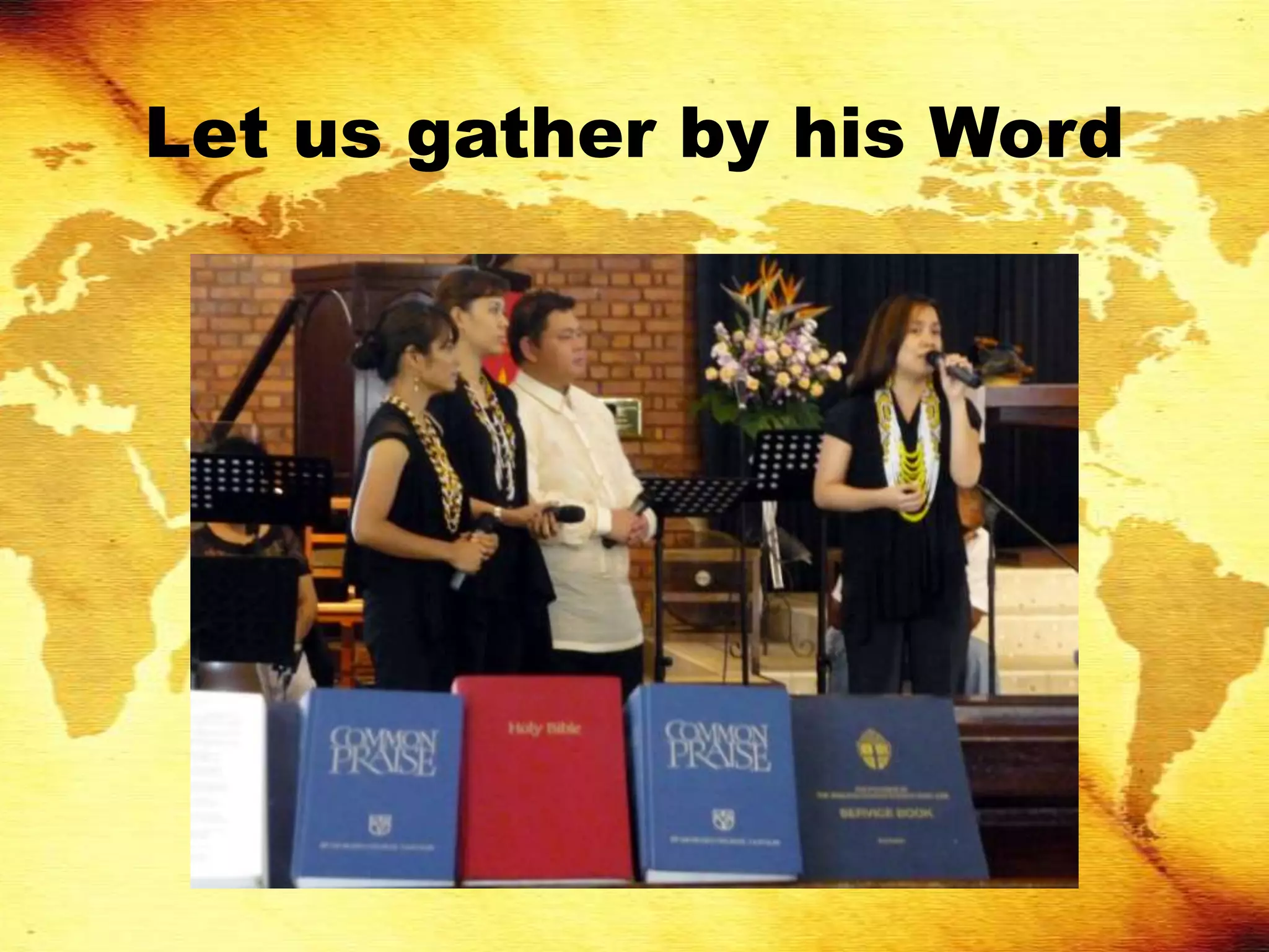 Let us gather by his Word
 