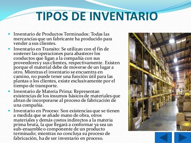 Diaspositiva de los inventarios
