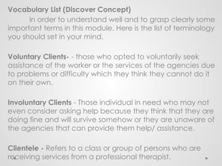 Understanding Clientele and Counseling in Applied Social Sciences | PPTX