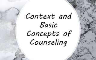 DIASS - The Discipline of Counseling - Definitions, Context and ...