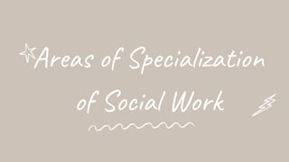 Areas of Specialization
of Social Work
 