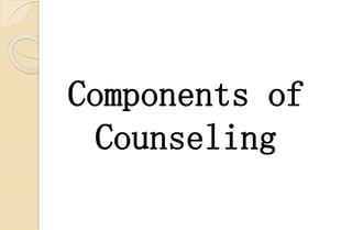 Components of
Counseling
 