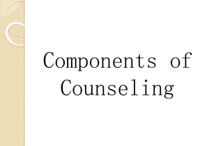 Components of
Counseling
 