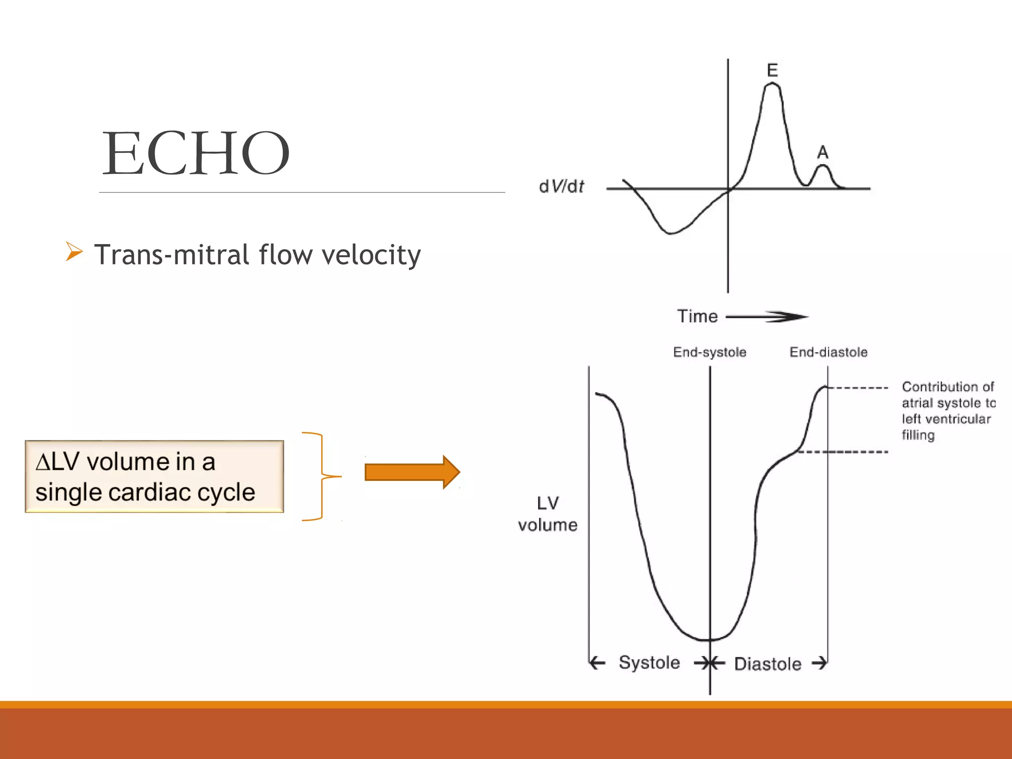 ECHO
 Trans-mitral flow velocity
 