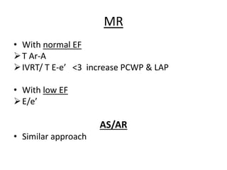 Ivrt Normal Values Diastolic dysfunction | PPTX
