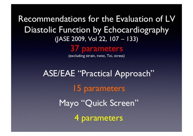 Echocardiographic Evaluation of LV Diastolic Function