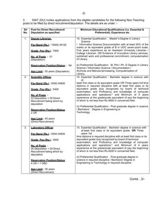 DIAT Jobs Notification of Various Staff | PDF