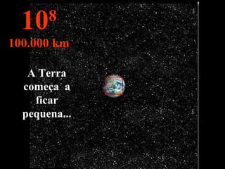 A Terra
começa a
ficar
pequena...
108
100.000 km
 