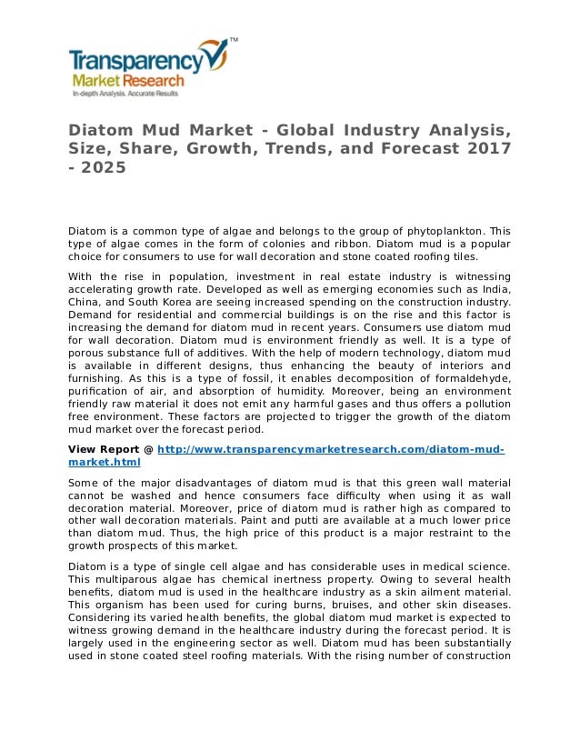 Diatom Mud Market Product, Production, Revenue, Price, & Industry