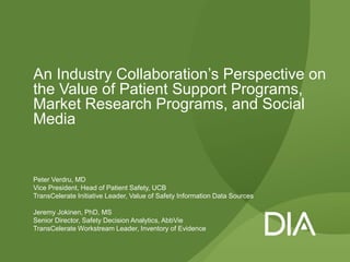 An Industry Collaboration's Perspectives on the Value of Patient Support Programs, Market Research Programs, Social Media