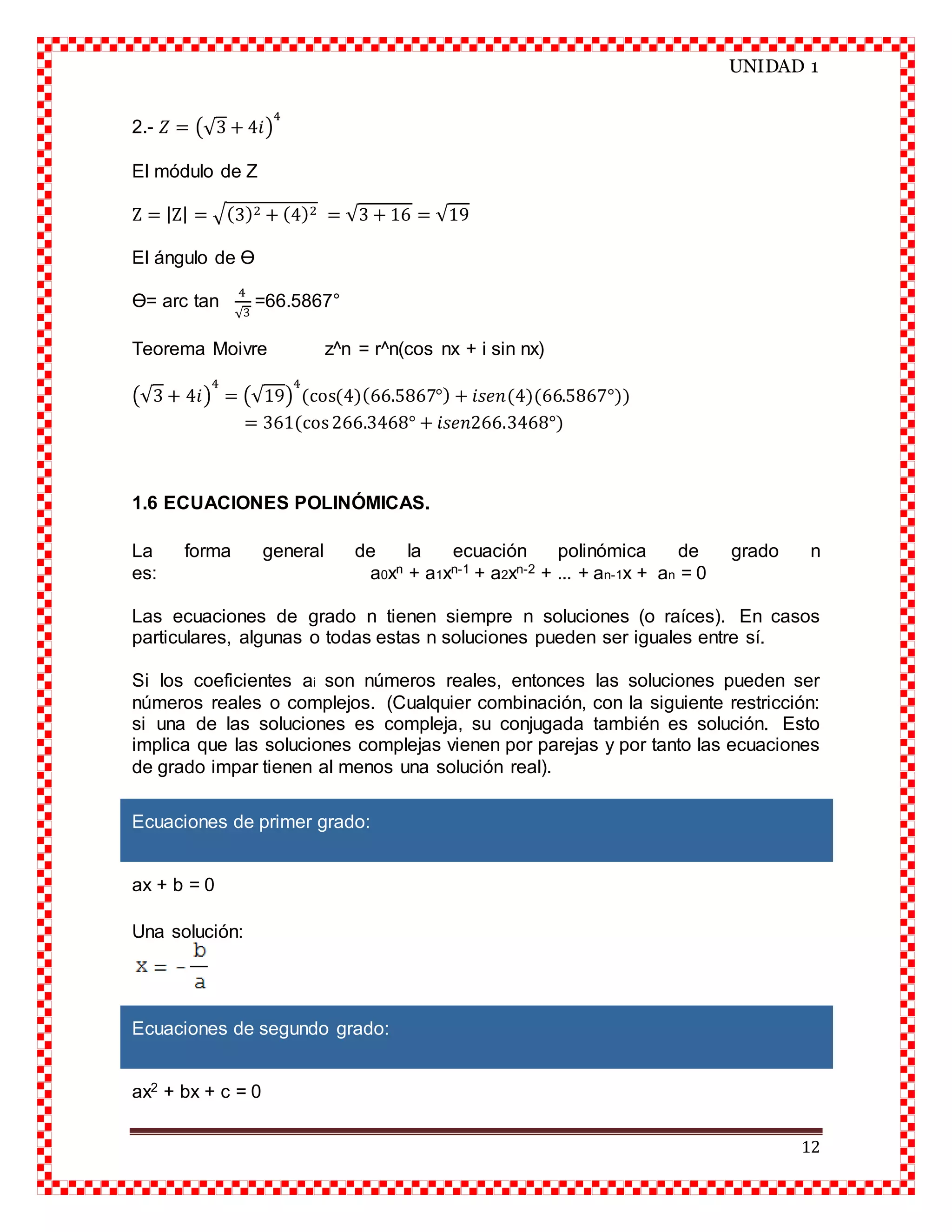 UNIDAD 1 NUMEROS COMPLEJOS