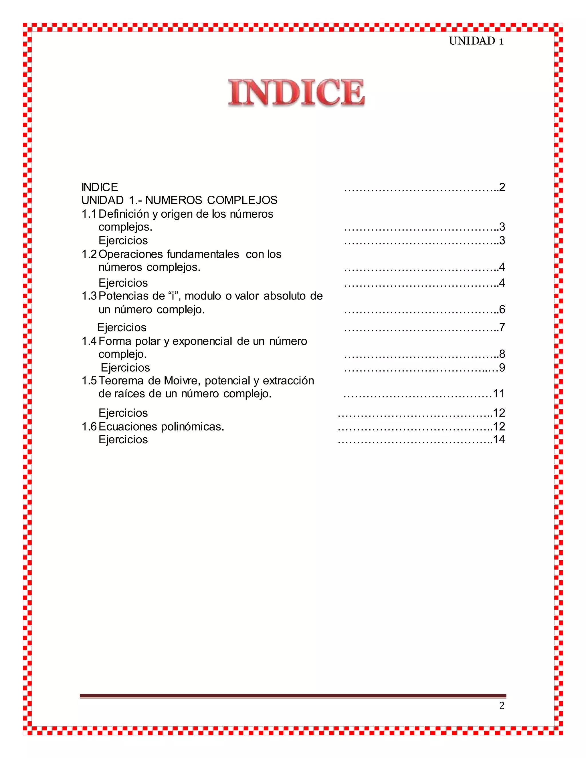 UNIDAD 1 NUMEROS COMPLEJOS