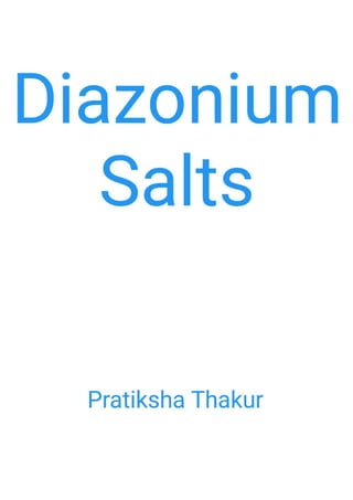 Diazonium Salts | PDF