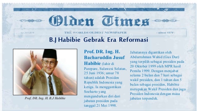 Di Balik Reformasi B.J. Habibie