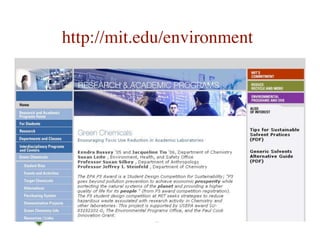 http://mit.edu/environment




                             MIT EHS Ofﬁce
            17                      11/4/05
 