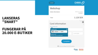 LANSERAS
”SNART”
FUNGERAR PÅ
20.000 E-BUTIKER
 