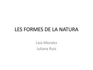 LES FORMES DE LA NATURA Laia Morales Juliana Ruiz 