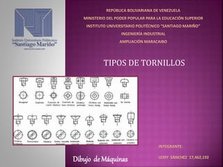TIPOS DE TORNILLOS
Dibujo deMáquinas
 