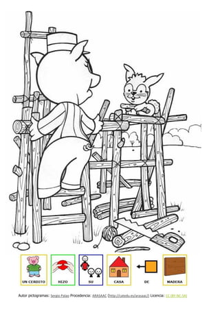 Dibujos 3 Cerditos Con Pictos Para Colorear