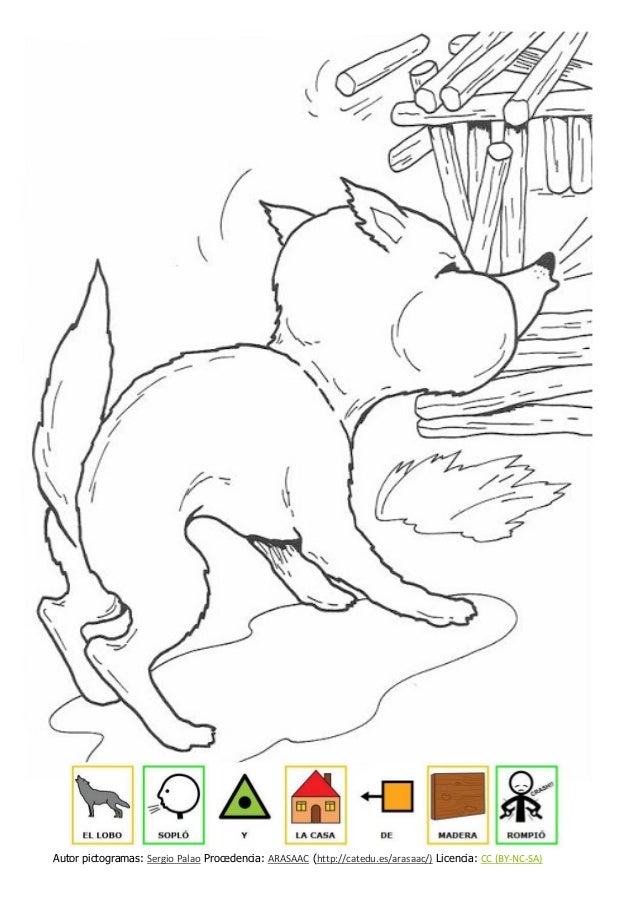 Dibujos 3 Cerditos Con Pictos Para Colorear