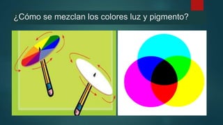 ¿Cómo se mezclan los colores luz y pigmento?
 