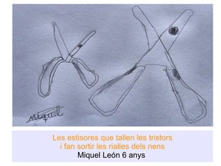 Les estisores que tallen les tristors i fan sortir les rialles dels nens Miquel León 6 anys  