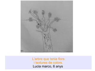 L'arbre que tenia flors i textures de colors. Lucia marco, 6 anys  