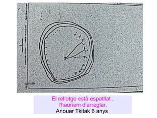 El rellotge està espatllat , l'hauriem d'arreglar. Anouar Tkitak 6 anys  