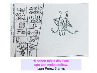 Hi caben molts dibuixos  són tots molts petitsw.  Izan Perez 6 anys  