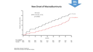 New Onset of Macroalbuminuria
Kaplan-Meier estimate in treated set.
Hazard ratios are based on Cox regression analyses.
HR 0.62
(95% CI 0.54, 0.72)
p<0.0001
38%
RRR
 
