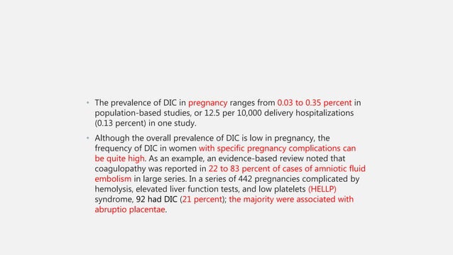 Disseminated intravascular coagulation (DIC) | PPTX