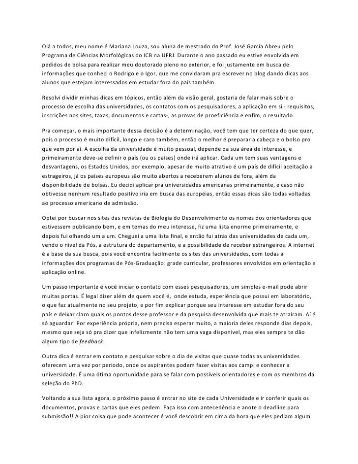 Dica-Doutorado Nos Eua