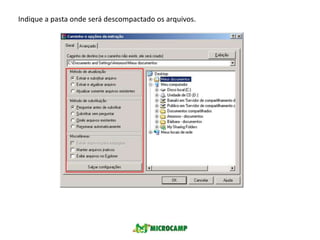Extraindo arquivosExtrair o conteúdo de um arquivo compactado através do WinRAR é bastante simples. Basta clicar 2 X no arquivo .RAR para automaticamente abrir o WinRAR. Será aberto uma janela detalhando os arquivos que estavam compactados.