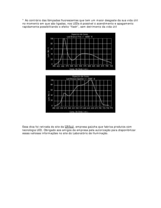 Æ1*8/26 '( ,1/,1$d­2 '26 ,167580(1726
3(16$1'2 $ 02'(/$*(0 $75$9e6 '$ /8=
Primeiramente vamos entender o que é ângulo de inclinação, ou definição angular da
iluminação.
Todos nós já devemos ter reparado que pela manhã e pela tarde as sombras são
maiores do que quando o sol está a pino, geralmente ao meio-dia, e que por esse
motivo o delineamento de todas as formas que se vêem sob esses diferentes
momentos da luz solar, adquirem características diferentes. Essas características
mudam através do posicionamento da luz, portanto das sombras. Podemos dizer então
que a conseqüente modelagem visual de um objeto qualquer se dá através do
comportamento de luz refletida por esse objeto e de suas sombras, que atingem nossa
retina e nossos equipamentos de captação de imagens.
Na iluminação cênica, podemos variar artificialmente esses posicionamentos das luzes
através da escolha do posicionamento desses instrumentos nas varas de iluminação e
nas demais estruturas para esse fim, modelando a iluminação para a criação de efeitos
diversos. Esses efeitos podem tanto ter caráter que reforcem a visualização, quanto o
contrário, o ocultamento e sombreamento dos objetos e seres.
Quem já trabalhou e trabalha com iluminação cênica, ou entende seus princípios e
processos, conhece inclusive alguns termos mais utilizados para a determinação
desses efeitos, tais como: contra-luz, luz a pino, luz lateral, luz frontal, etc. Quando
utilizamos esses termos estamos na verdade utilizando uma linguagem que expressa
os ângulos de incidência da luz obtidos através do posicionamento dos instrumentos
utilizados em relação ao solo (o mais comum) ou outra estrutura escolhida (em casos
especiais). O problema que muitas vezes se coloca, é que nos projetos cujos efeitos
essas ângulos devem ser exatos, essa terminologia não atinge seu objetivo.
Para isso, costuma-se utilizar a linguagem matemática, mais precisamente, a
linguagem da geometria, através da informação correta desses ângulos de incidência
da luz. Isso facilita a montagem e correção dos instrumentos e, portanto da luz, além
de permitir escolhas mais corretas em nos casos de improvisação.
Apesar disso, devemos sempre lembrar que a linguagem e a geometria não bastam,
pois procuramos criar imagens visuais de caráter estético. Dizer que a luz ideal é
aquela que está a quarenta e cinco graus e frontal a um elemento da cena é simplificar
demais a arte. Claro que devemos levar prioritariamente em consideração as
estruturas disponíveis, o que pode contribuir ou não com determinada poética, mas ao
mesmo tempo, tentar valorizar o momento da cena. É um trabalho difícil conciliar o útil
ao agradável, principalmente em ambientes que não oferecem condições propícias
para determinados projetos, mas é aí que entra a experiência e a sensibilidade dos
artistas da luz.
 