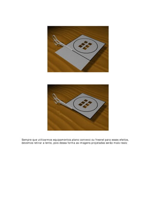 Isso lhe servirá para o segundo pesso:
Recorte em tiras das sobras coloridas de gelatinas levando em consideração o tamanho
do porta-filtros desenhado no papel:
Terceito passo:
Coloque as tiras recortadas no porta-filtros do equipamento, nunca esquecendo que
esses porta-filtros possuem duas partes - uma interna e a outra externa. A parte
interna ajuda a seguras as tiras sem que elas se soltem durante o manuseio.Veja
abaixo:
 