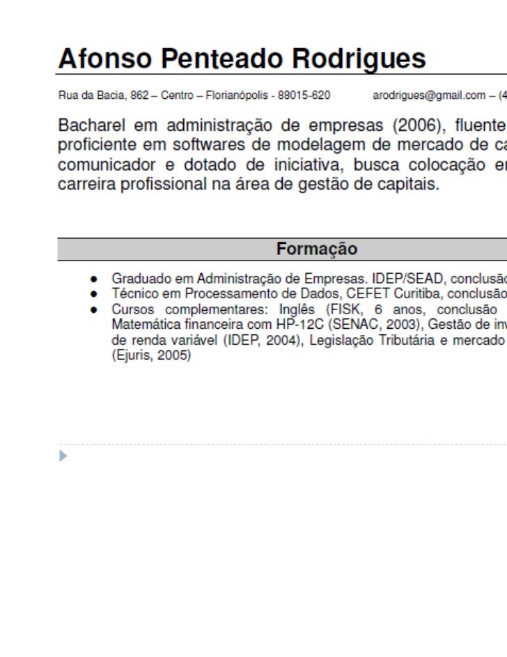 Dicas para elaboração de currículos