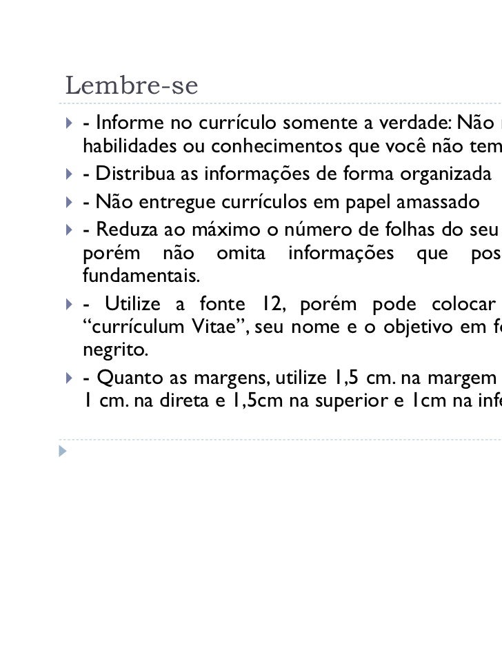 Dicas para elaboração de curriculuns