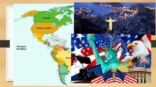 América
• Continente antagônico.
• Dois países entre os mais ricos e industrializados do mundo, Estados
Unidos e Canadá.
• Países em elevado estágio de desenvolvimento, Brasil, México, Uruguai,
Chile e Argentina.
• Países com graves problemas naturais, urbanos e sociais. Exemplo:
Haiti, Colômbia, Venezuela, Bolívia e Cuba.
 