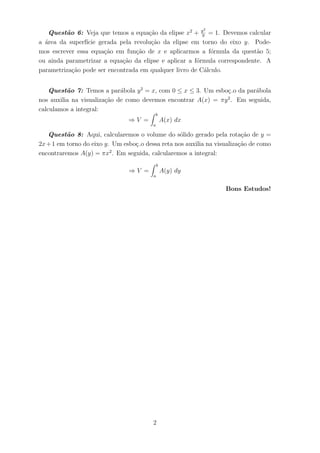 DICAS DE COMO RESOLVER A INTEGRAL DEFINIDA DE CALCULO II
