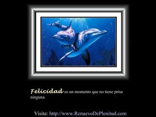 Felicidad es un momento que no tiene prisa
ninguna.
Visita: http://www.RenuevoDePlenitud.com
 