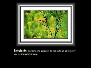 Intuición   es cuando tu corazón da  un salto en el futuro y vuelve inmediatamente. 