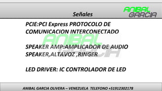 Señales
ANIBAL GARCIA OLIVERA – VENEZUELA TELEFONO +51912302178
PCIE:PCI Express PROTOCOLO DE
COMUNICACION INTERCONECTADO
...