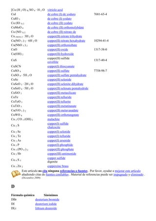 Digenite Formulas Diccionario de las fórmulas químicas | PDF