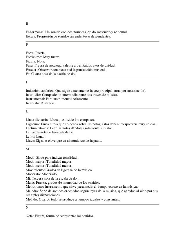 Diccionario de términos musicales Diccionario de términos musicales