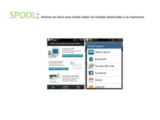SPOOL:   Archivo en disco que recibe todos los listados destinados a la impresora.
 