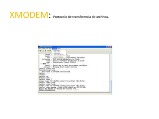 XMODEM:   Protocolo de transferencia de archivos.
 