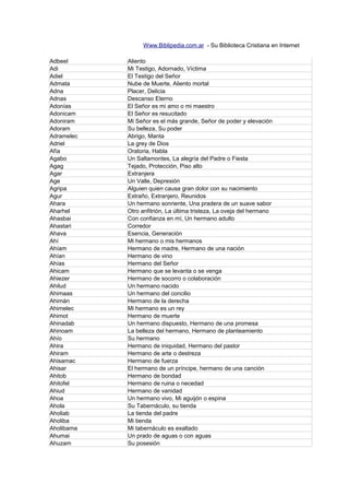 Diccionario nombres biblicos