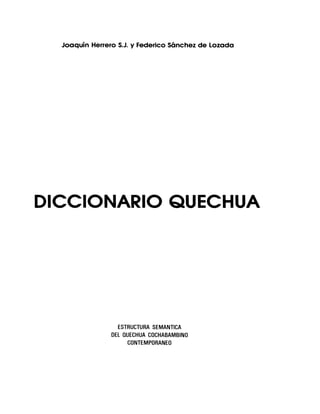 Diccionario quechua cochabambino